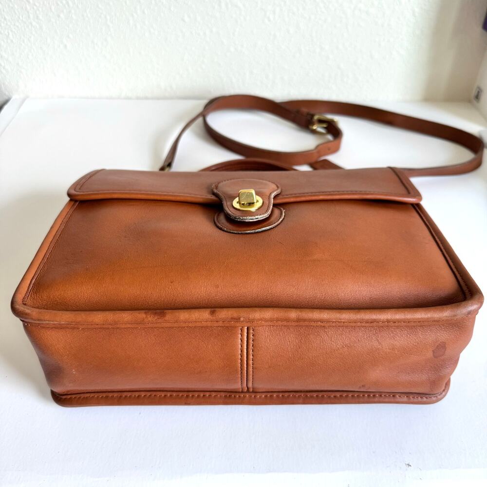 Coach Willis Vintage Top Handle Leather Satchel Crossbody Bag 9927 British Tan - Picture 9 of 15
